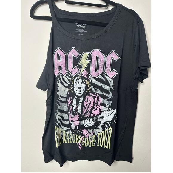NWT Recycled Karma AC/DC The Razors Edge Tour Black T-Shirt Sz S - Picture 3 of 4